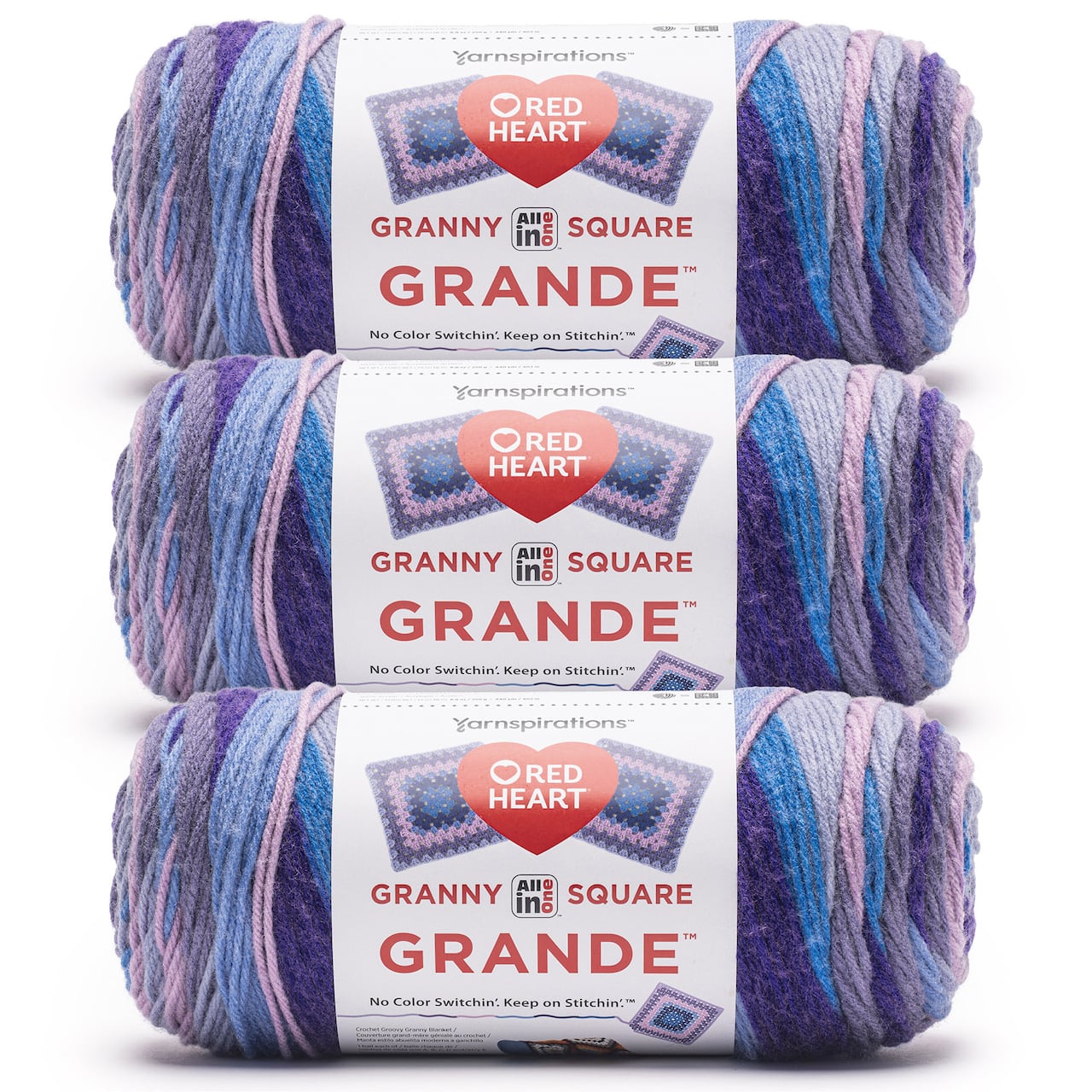 3 Pack Red Heart® All in One™ Granny Square Grande™ Yarn